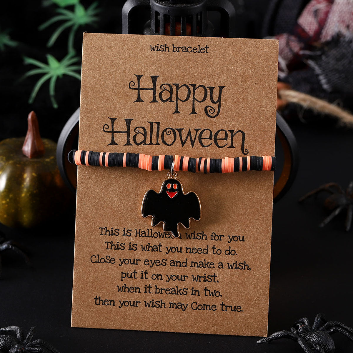 Wholesale  Ghost Pumpkin Skull Pendant Elastic Adjustable Bracelet
